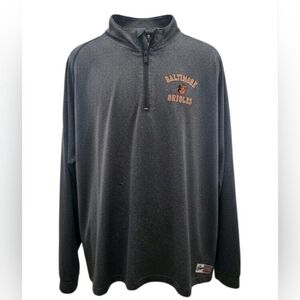 Baltimore Orioles Quarter-Zip Gray 2XL Polyester MLB Pullover by Stitches Men's